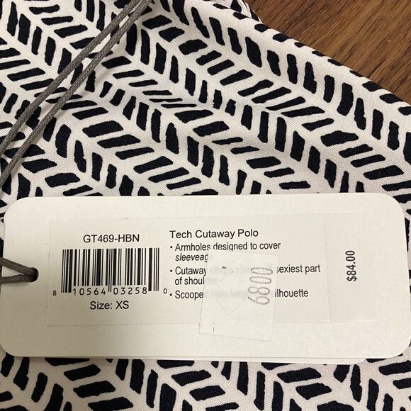 Jofit NWT Tech Cutaway Polo in a Black & White. Size XS. - Picture 8 of 8